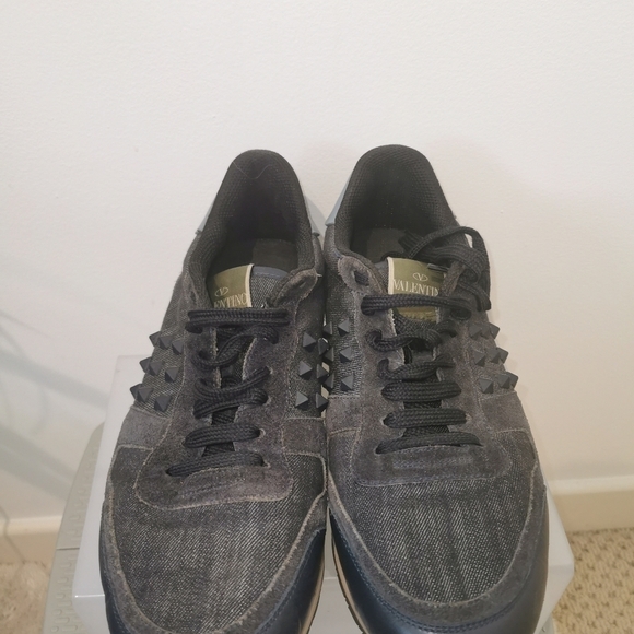 Valentino navy blue denim and leather Rockstead sneakers European s10 - Picture 7 of 12